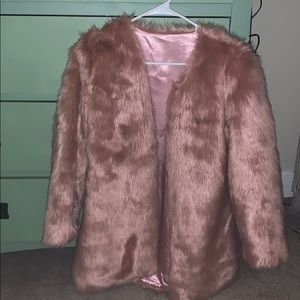 Pink furry coat